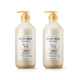 SHOWERMATE Goat Milk Body Wash bottle pour for a hydrated, cleansing experience