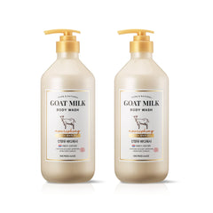 SHOWERMATE Goat Milk Body Wash bottle pour for a hydrated, cleansing experience