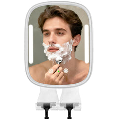 Showvigor heated shower mirror with LED light for a clearer shave