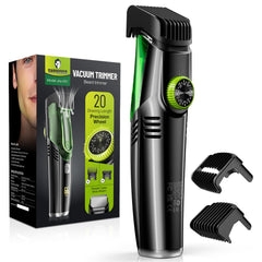 SHPAVVER beard trimmer with vacuum captures trimming hair for mess-free grooming