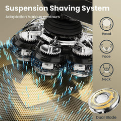 SHPAVVER IPX7 waterproof design for dry or shower shaving