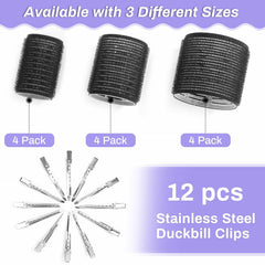 Shynek hair clips 12-piece secure rollers for pin curls and hold
