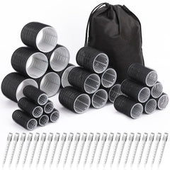 Shynek hair curlers rose-red rollers set for versatile at-home styling without heat damage.