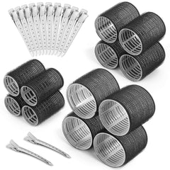 Shynek self-grip rollers rose red pack for easy, heat-free styling at home
