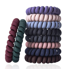 SIADEE spiral hair ties multicolor close-up, durable no-crease design for secure hold.