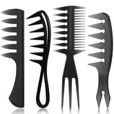 Sieral 4-pcs hair combs set with wide-tooth design for smooth detangling