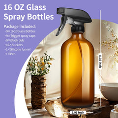 Sietpoek amber glass spray bottle nozzle close-up for precise spray.