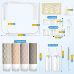 Silevoler cream toiletry bag for compact airport storage