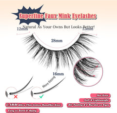 Siligli false lashes thin flat band closeup for seamless blend