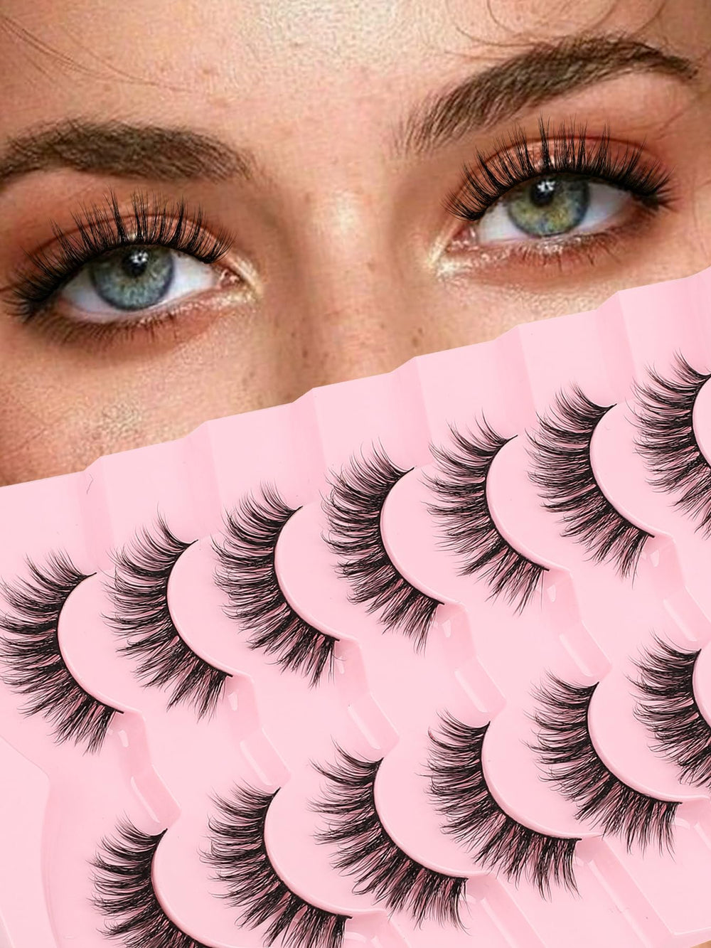 Siligli false lashes wispy eyelashes 12-16mm enhance natural daily look