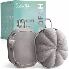 SILKLE double-sided loofah with soft mesh for rich lather
