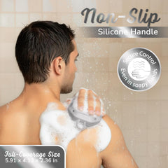 SILKLE non-slip silicone grip keeps loofah secure in showers