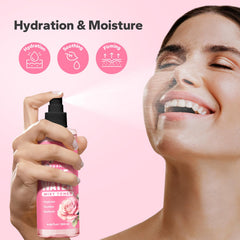 SilkySecret Agua de Rosas Orgánica: pulverizador para rostro, frescura instantánea.