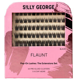 Silly George Pop-On Lashes cluster close-up showing natural look and instant wear.