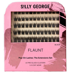 Silly George Pop-On Lashes cluster close-up showing natural look and instant wear.