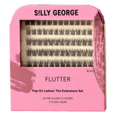 Silly George Pop-On Lashes pre-glued clusters for quick, glue-free application.
