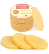 SILUKER compressed facial sponge round disc for daily cleansing and gentle exfoliation.