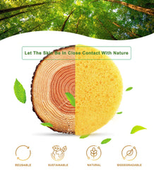 SILUKER natural cellulose face sponge absorbs water quickly for soft, thorough cleansing.
