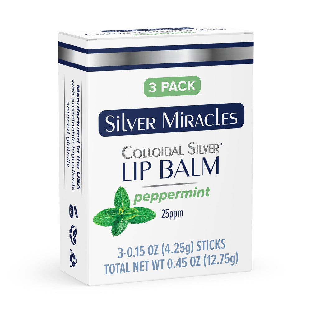 Balsamo labial Silver Miracles en tubo, pack de 3 para uso diario.