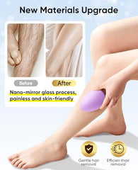 SILVLF Crystal Hair Eraser used on leg for smooth, hair-free skin.