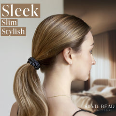 Silvr Bear diseño discreto para hombre, ideal para coletas y peinados simples.