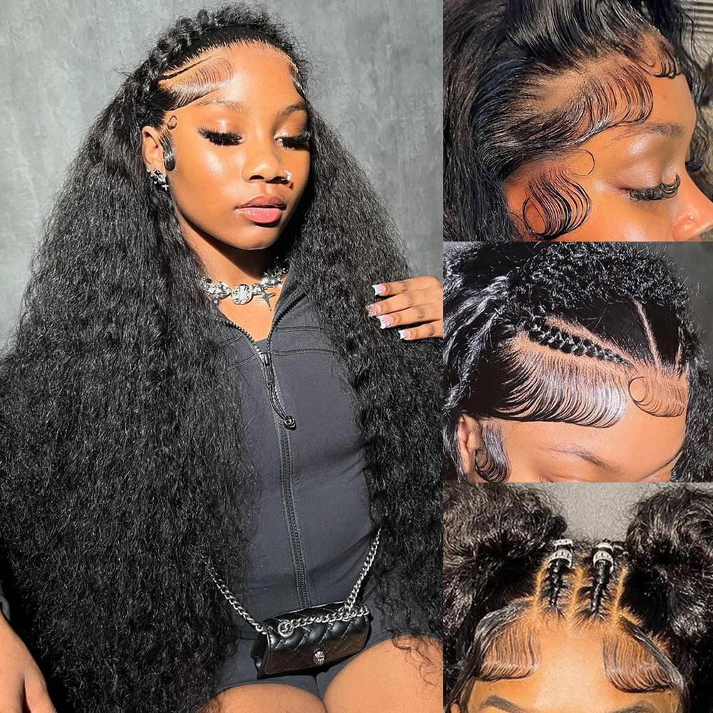 Simeider deep wave lace front wig, 30 inch, natural movement and volume
