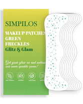 Simpilos green face glitter patches with dots add subtle sparkle on cheeks