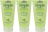 Simple gel limpiador facial, pack3 tubos, limpieza suave para piel sensible.