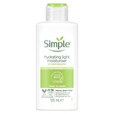 Simple Hydrating Light Moisturizer bottle shows fragrance-free formula for sensitive skin
