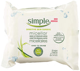 Simple Micellar Wipes bottle close-up showing gentle cleansing for sensitive skin.