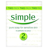 Simple Pure Soap 2-pack pack shot showing mild formula for sensitive skin