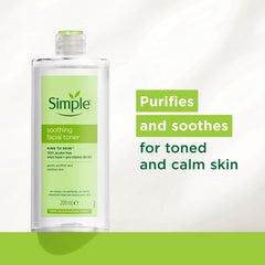 Ingredientes clave del Tónico Facial de Simple para piel sensible.