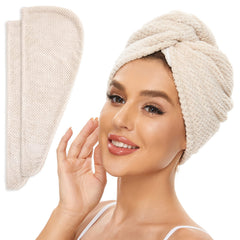 SimpleField: toalla de microfibra para cabello, vista frontal; absorbe rápido para secar con suavidad.