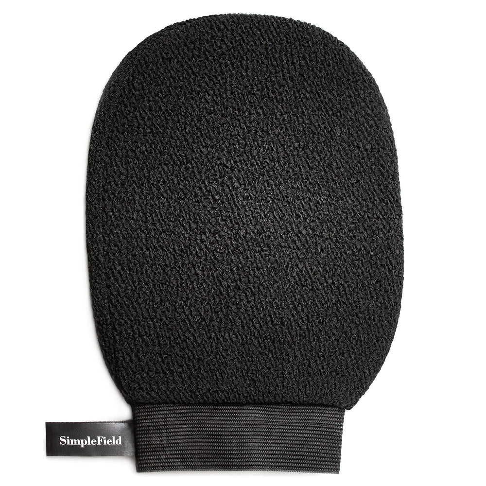 SimpleField exfoliating mitt removes dead skin for a smoother body surface.