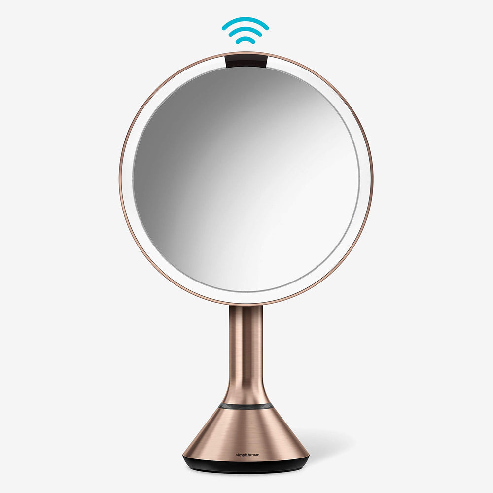 Simplehuman sensor mirror 8-inch round with hands-free lighting when approaching.