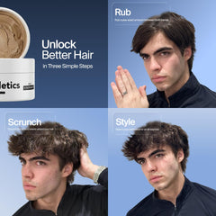 Simpletics Vanilla Hair Clay emphasizes a non-greasy, water-based formula.