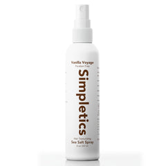 Simpletics Himalayan Sea Salt Hair Spray bottle with vanilla scent for beach waves