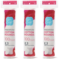 Simply Soft Cotton Rounds packaging close-up with resealable bag for easy storage