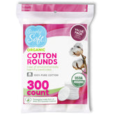 Simply Soft organic cotton rounds in packaging for easy storage and freshness.