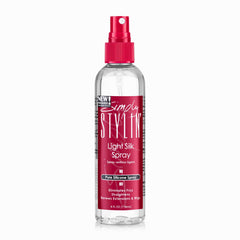 Spray Simply Stylin' para cabello con seda ligera, suavidad y control del frizz.