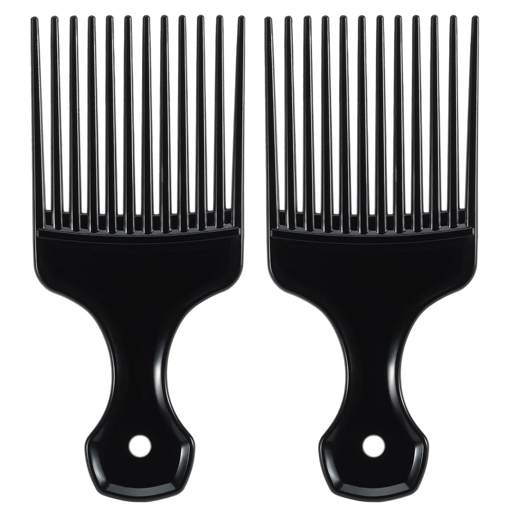 SIMPOR 2pcs hair pick with wide teeth for gentle detangling and lift