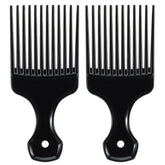 SIMPOR 2pcs hair pick with wide teeth for gentle detangling and lift