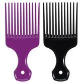 SIMPOR hair pick purple front view for smooth detangling of curls
