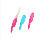 Sinen blue compact metal folding nail file for on-the-go care.