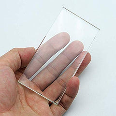 Paleta de vidrio Sinen para mezclar sombras y bases con superficie lisa.
