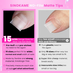 SINOKAME adhesivo de uñas, dos piezas para fijación rápida