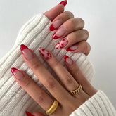 SINSEN uñas postizas San Valentín con corazón rojo para look festivo