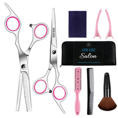 Sirabe 9-piece hair cutting kit overview for home and salon versatility.
