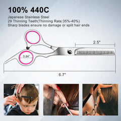Sirabe thinning shears closeup highlighting texturizing capability.