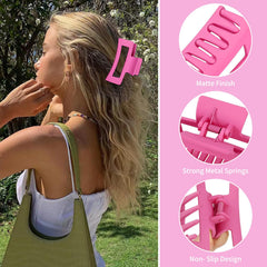 Sisiaipu clip rectangular rosa, diseño elegante para recogidos rápidos